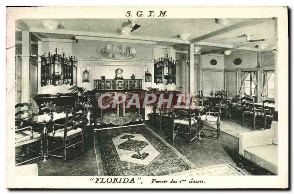 S.G.T.M. — « FLORIDA », Raucherzimmer der 1. Klasse — Société Générale de Transports Maritimes à Vapeur - Vorderseite