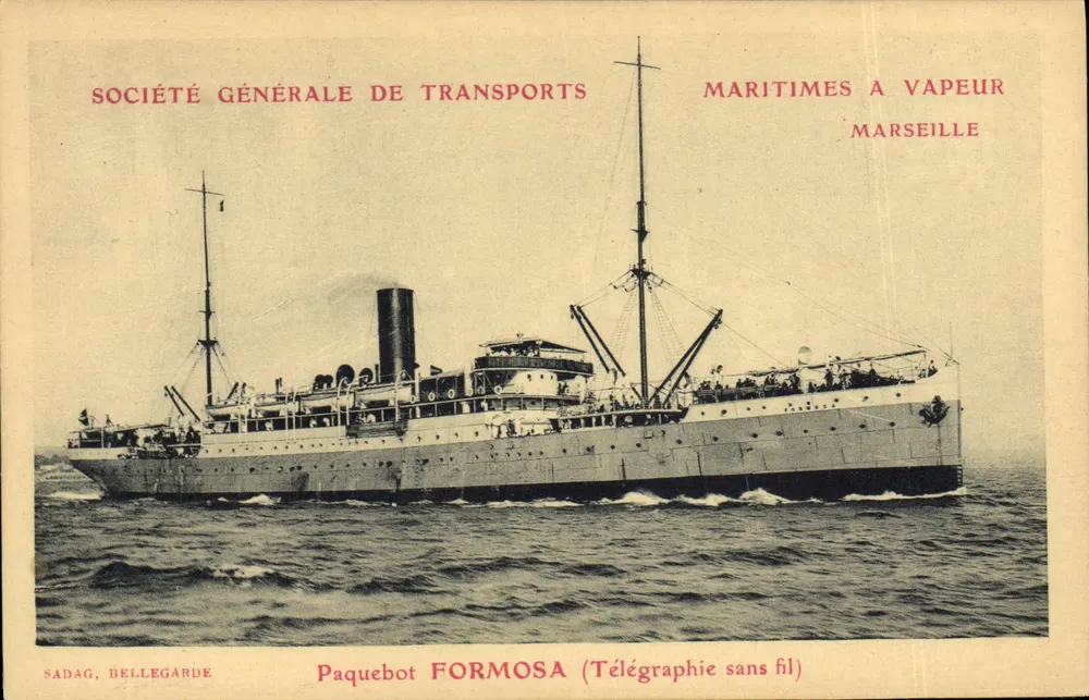 Navio a vapor FORMOSA — Sociedade Geral de Transportes Marítimos a Vapor — Marselha - Frente