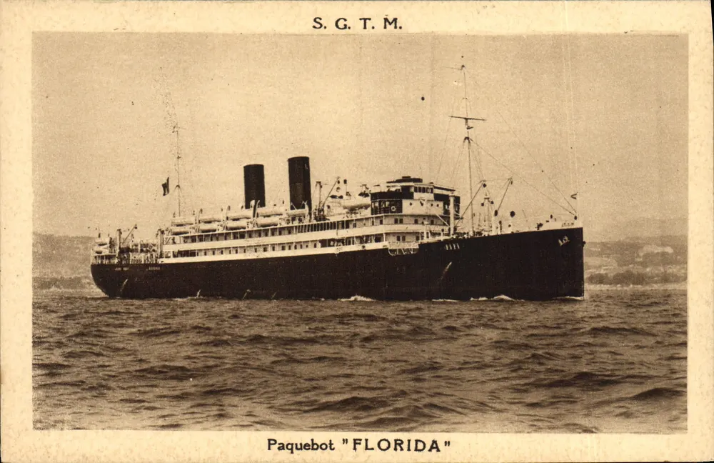 Paquebote "FLORIDA" — S.G.T.M. — Sociedade Geral de Transportes Marítimos - Frente