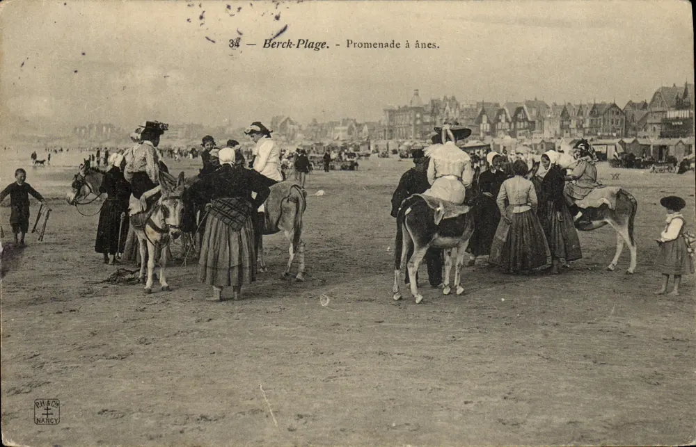 Berck-Plage — Passeio a cavalo. — Editor RN-606, Nancy, n°34 - Frente
