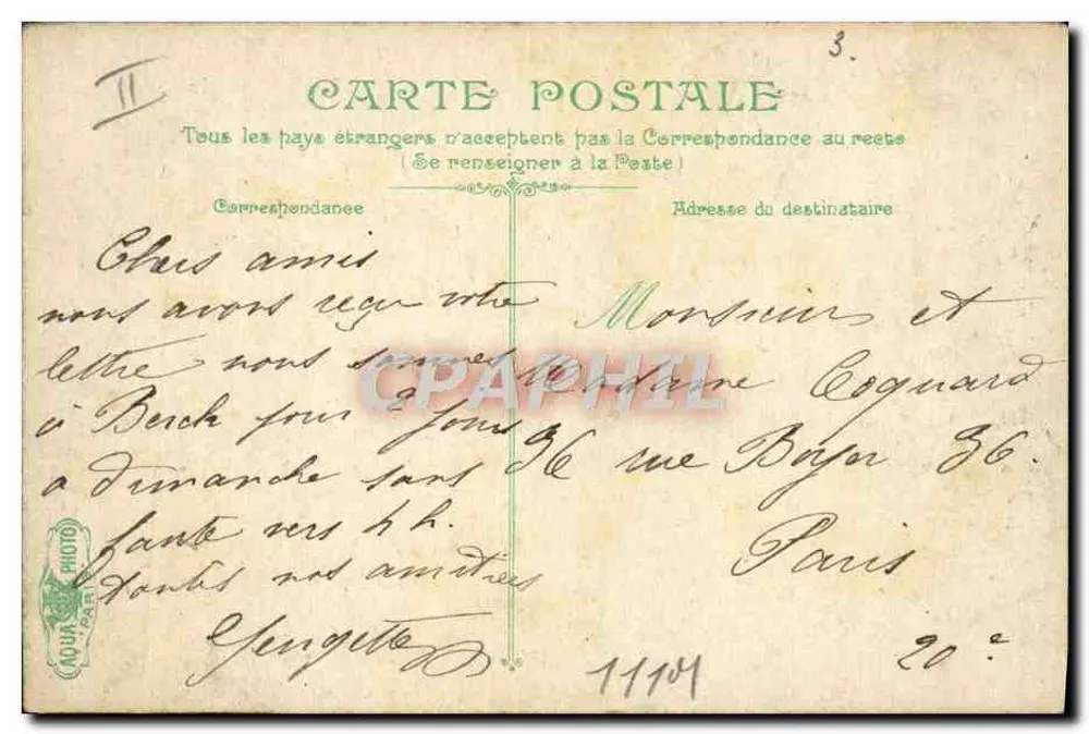 Berck-Plage, A Hora do Banho — L. Vallet, editor, n°1206 - Verso
