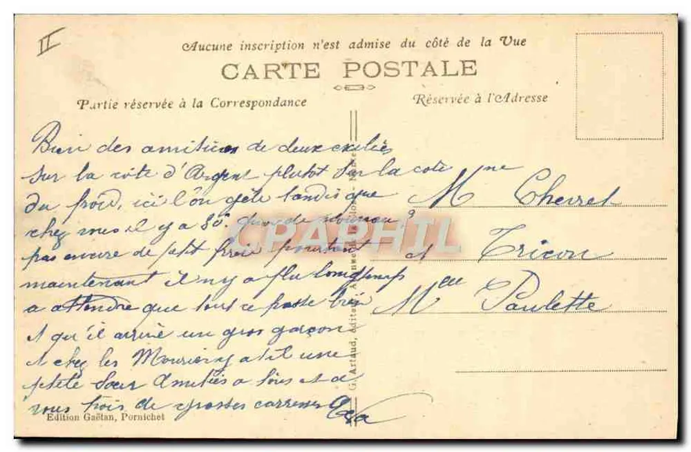 Pornichet — La Plage — Edição Gaëtan, n°57 - Verso