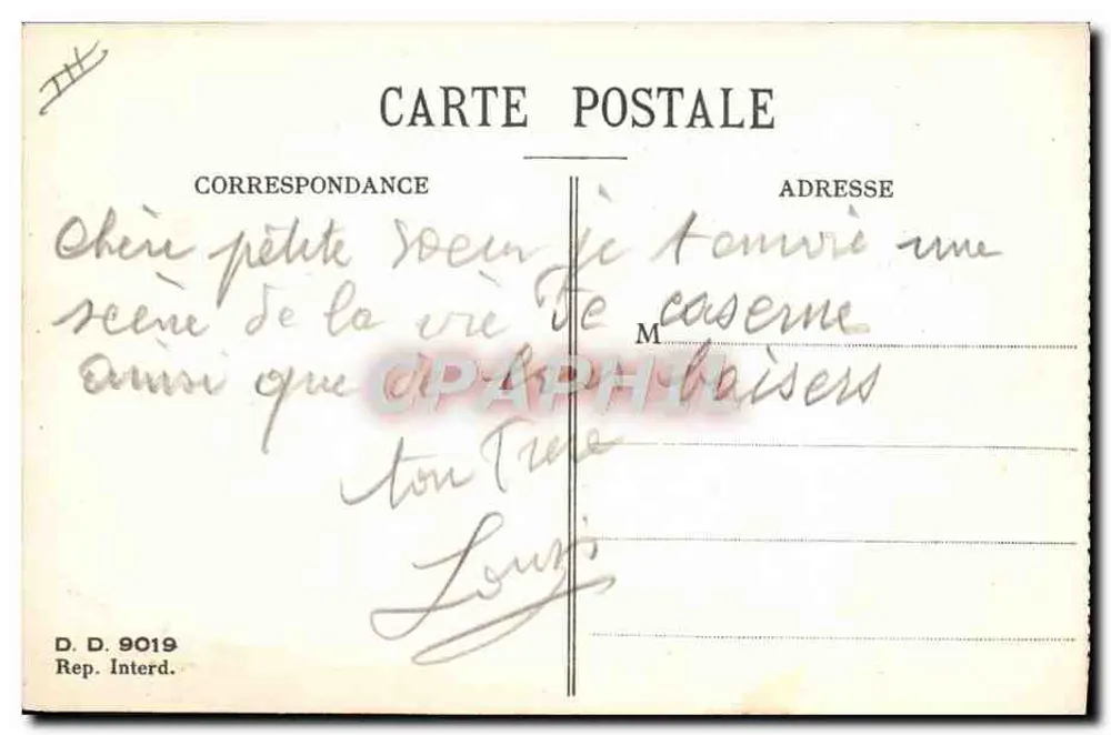 Soldados em uniforme de campanha — Teoria — A. Gaillard, n° T - Verso