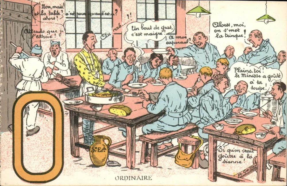 Refeição militar — cena humorística — P. Gaillard, n° 9019 - Frente