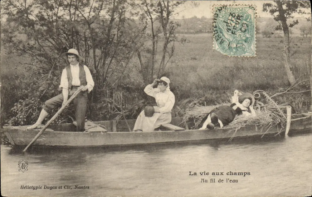 Das Leben auf dem Land — Auf dem Wasserlauf — Héliotypie Dugas et Cie, Nantes - Vorderseite