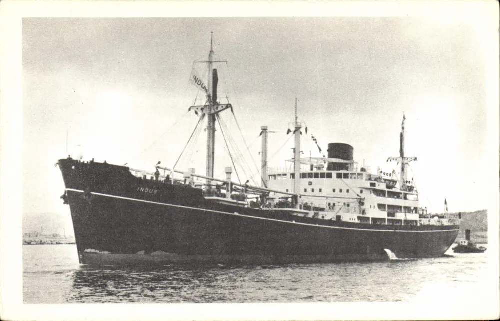 Frachtschiff "INDUS" — Compagnie des Messageries Maritimes — in Frankreich gedruckt - Vorderseite