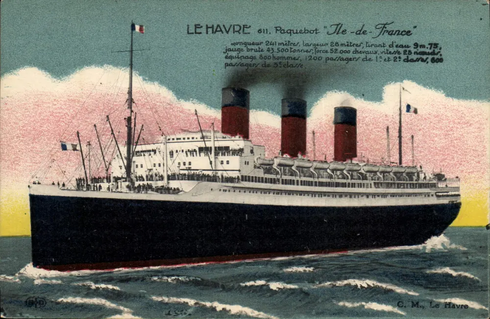 Le Havre — Dampfer "Ile-de-France" — C. M., Le Havre - Vorderseite