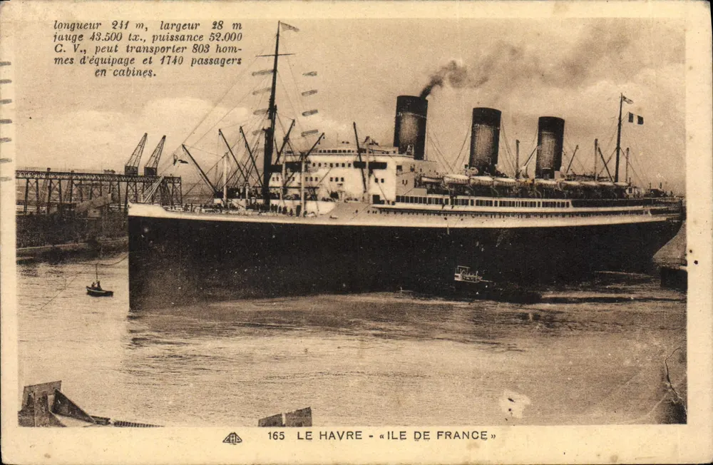 Le Havre — « Ile de France » — Antike Ansichtskarte n°165, Verlag A.P.C. - Vorderseite