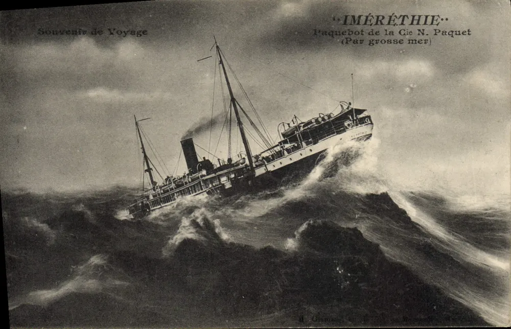 Dampfschiff Iméréthie — Gesellschaft N. Paquet — Reiseerinnerung - Vorderseite
