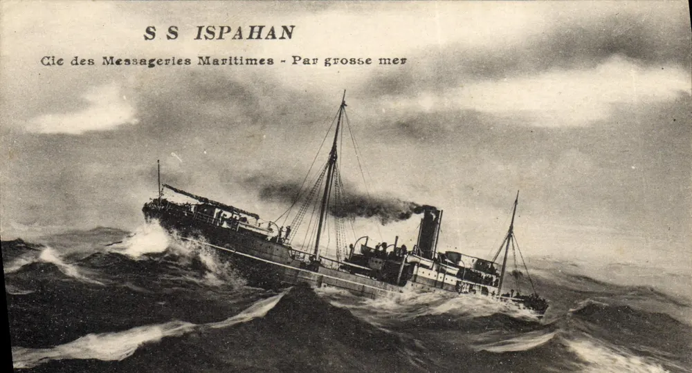 S.S. ISPAHAN — Auf hoher See — Messageries Maritimes - Vorderseite