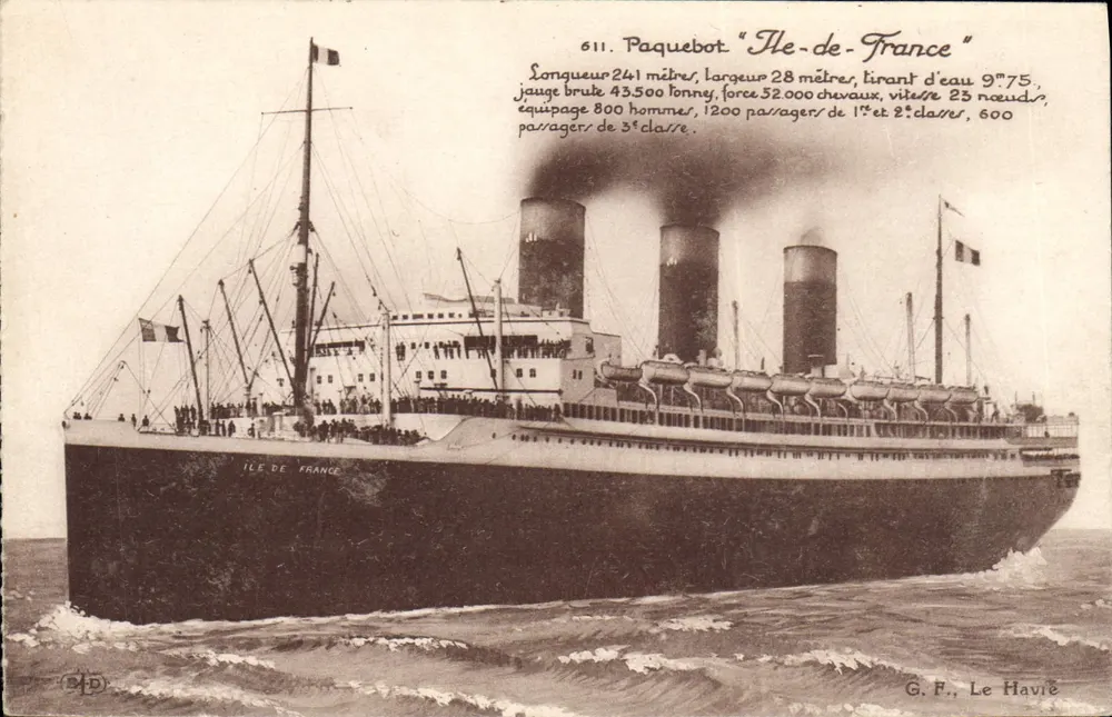 Dampfer "Ile-de-France" — G.F., Le Havre - Vorderseite