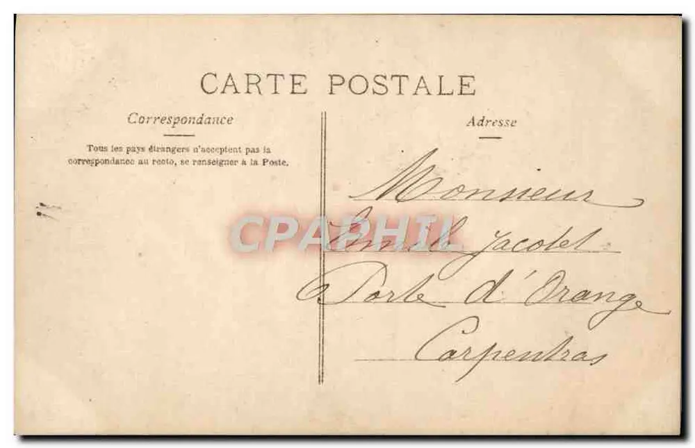 Frau in einem rosa Kleid und blumigem Hut — romantischer Gedicht — Paris, Nr. 3.065 - Rückseite