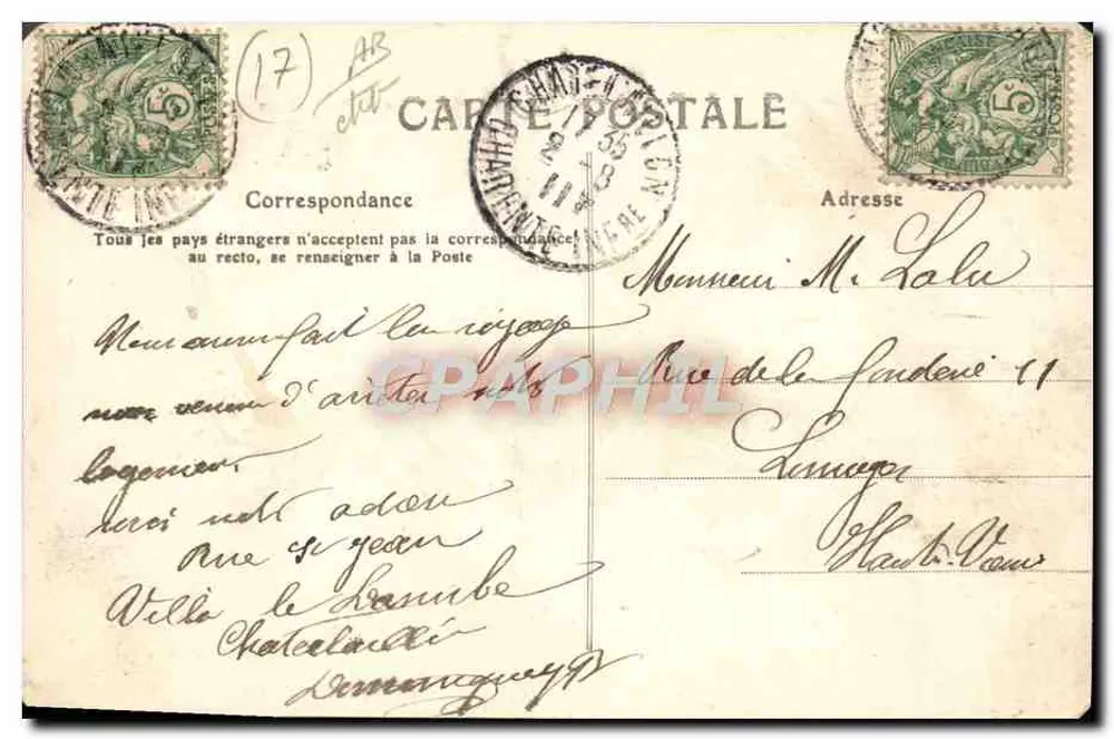 Châtelaillyon — Retorno da Pesca — L. C. — n° 205 - Verso