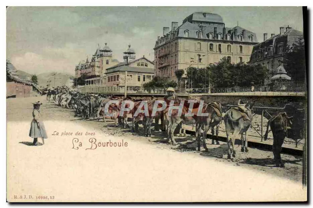 A praça dos burros — La Bourboule — R.&J.D. 10986,13 - Frente