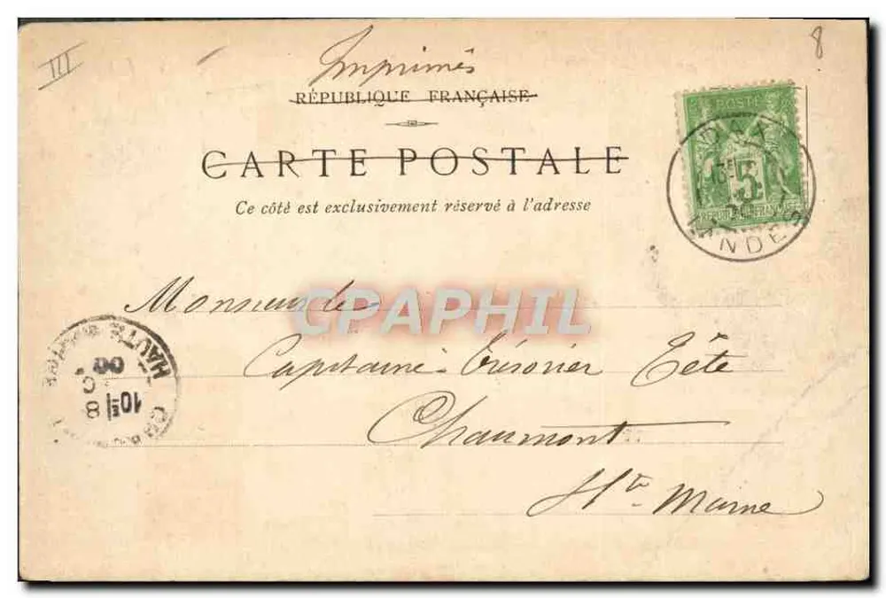Attelage de Muleau — scène de transport rural — éditeur # De Lyon, n° de série #8 - Verso