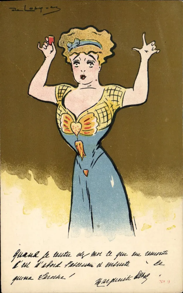 MARGUERITE DEVAL — Karikaturen-Serie — Verlag Desambaz, Nr. 9 - Vorderseite