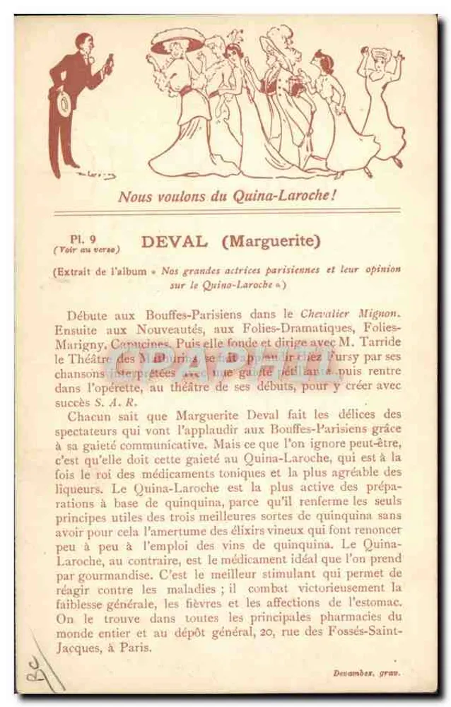 MARGUERITE DEVAL — Karikaturen-Serie — Verlag Desambaz, Nr. 9 - Rückseite
