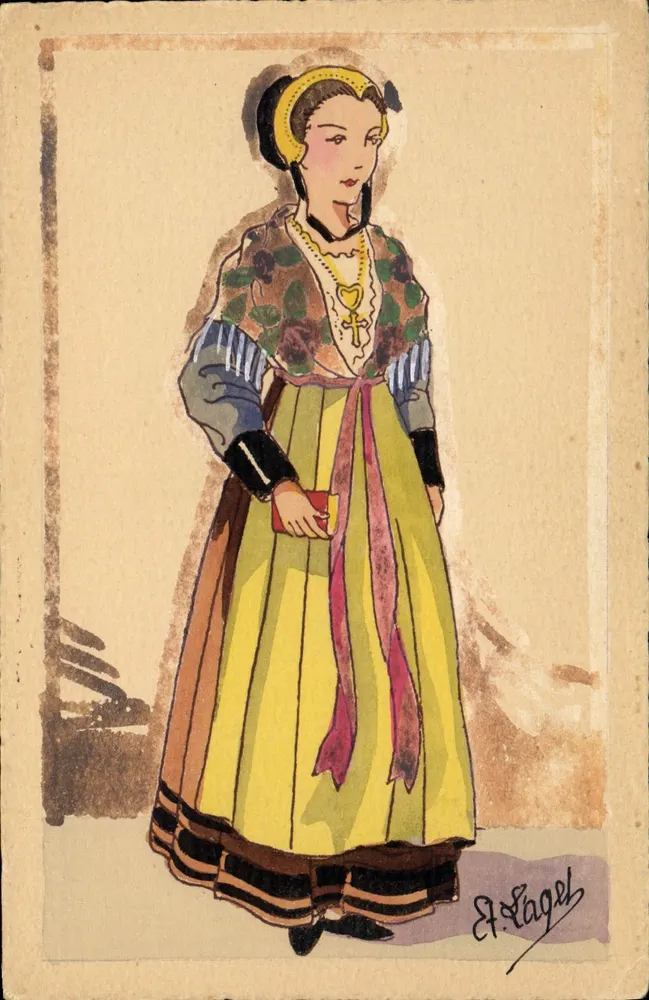 Femme en costume savoyard — Étienne LAGET — n°11 - Vorderseite