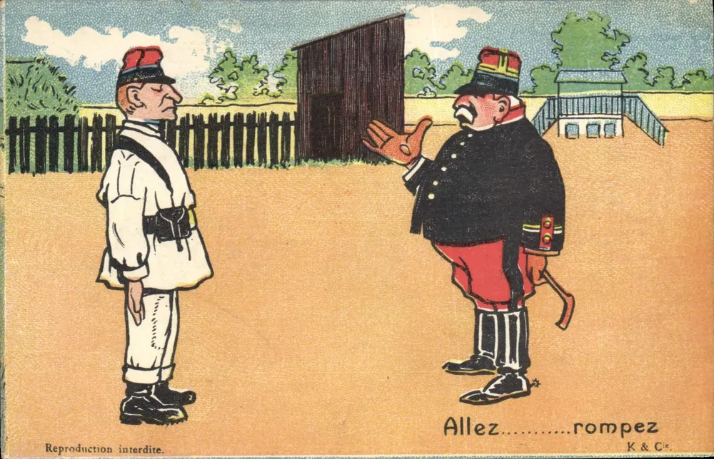Soldado y oficial — caricatura — K & Cie - Anverso