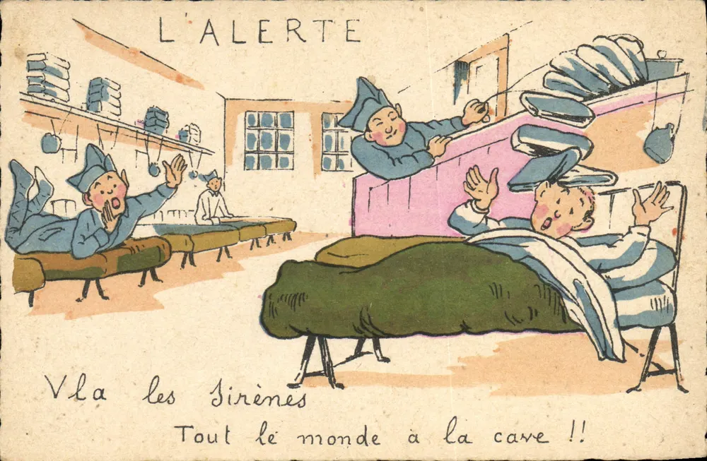 L'ALERTE — Série de cartas postais humorísticas — M. D. PARIS - Frente