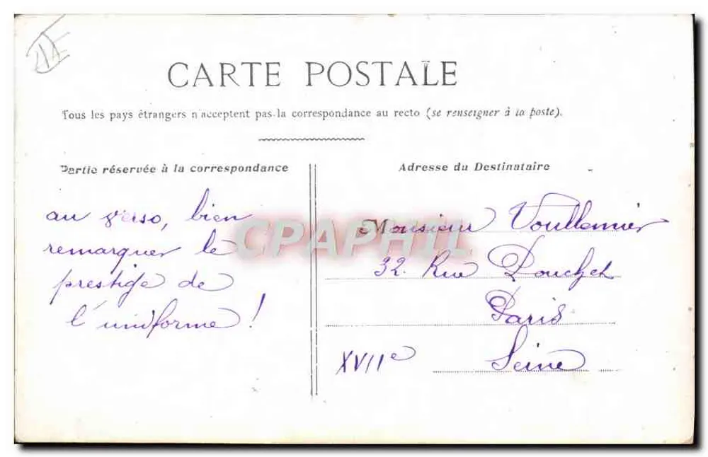 Nos Artilleurs — caricatura militar — E.A. PARIS DÉPOSÉ 201 - Verso