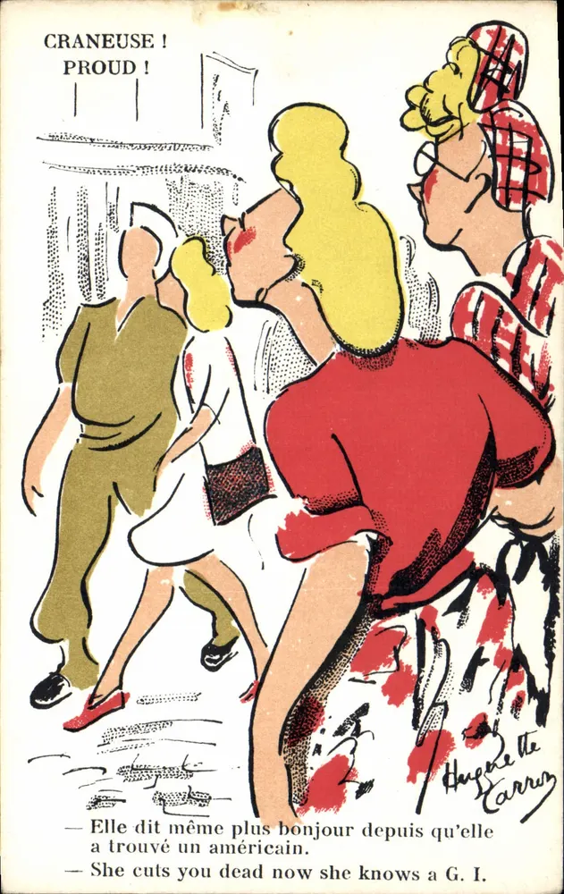 Temat humorystyczny — karikatura kobiet — Huguette Carron - Awers