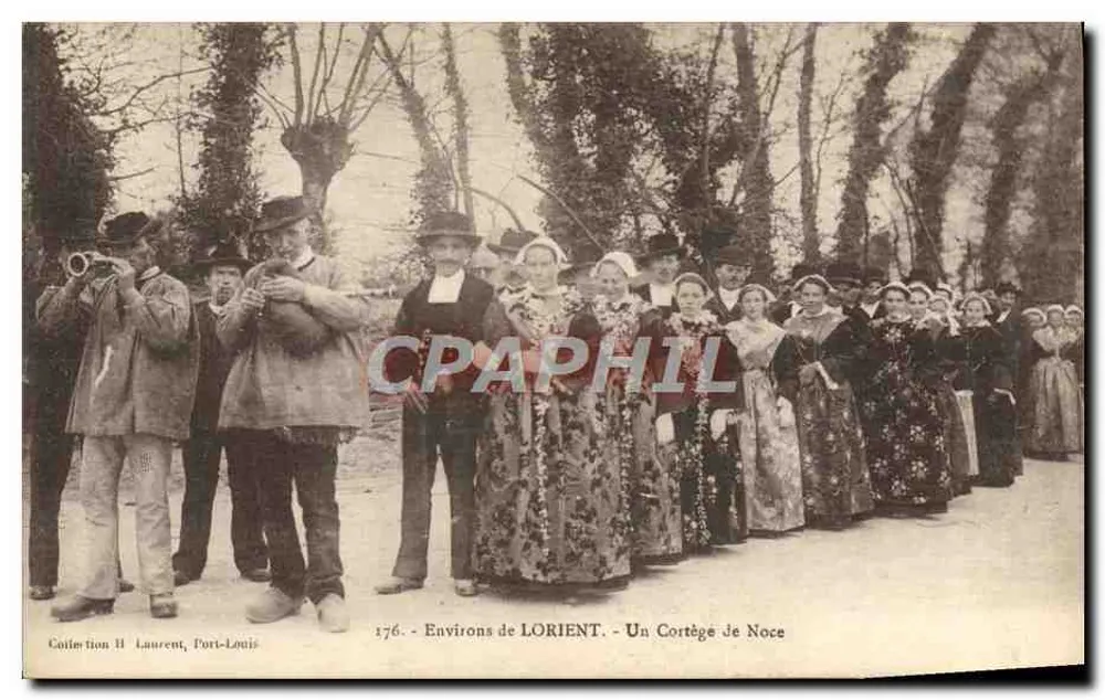Arredores de LORIENT — Um Cortejo de Casamento — Coleção H Laurent, Porti-Louis - Frente