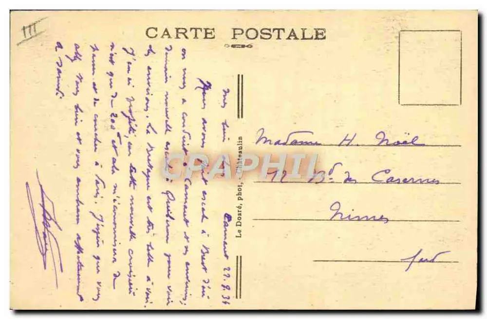 Bretisches Hochzeitspaar — Pays de CORNOUAILLES (Finistère) — Ausgang aus der Kirche. - Rückseite