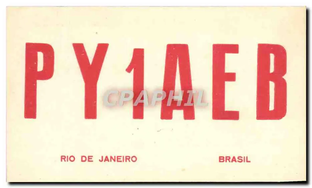 Rio de Janeiro — Amateur-Radio-Postkarte — n° PY1AEB - Vorderseite