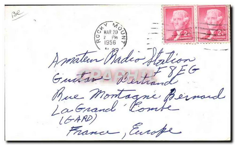 Rocky Mount, North Carolina — Amateur-Radiokarte — unbekannter Verleger - Rückseite