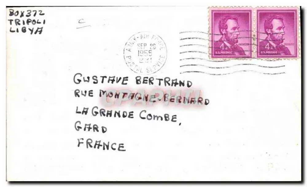 Radiostation 5A1TL — QSL über K2MSG — Verlag AYER & L. n°73 - Rückseite