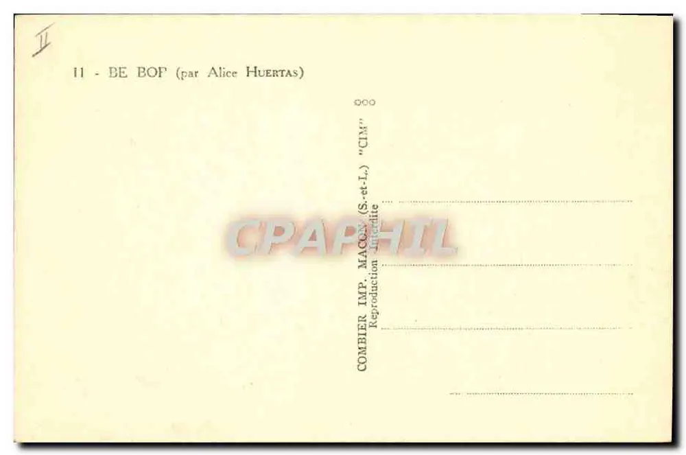 Be Bop — Tanz — Alice Huertas - Rückseite