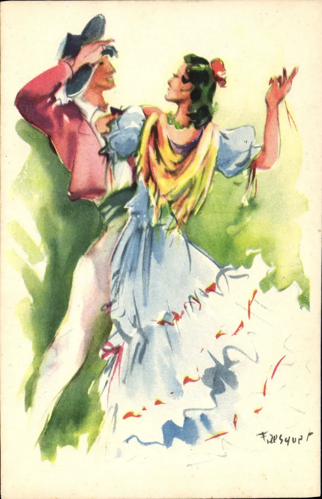 स्पेनिश नृत्यकार — कलात्मक चित्रण — आर्ट आर्काइवो, बार्सिलोना (स्पेन) - आगे