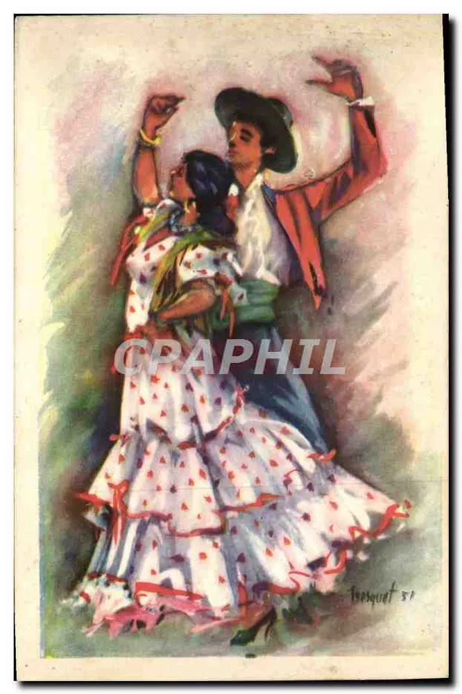 स्पैनिश नृत्यकार - चित्रण - फोर्केट 51 - आगे