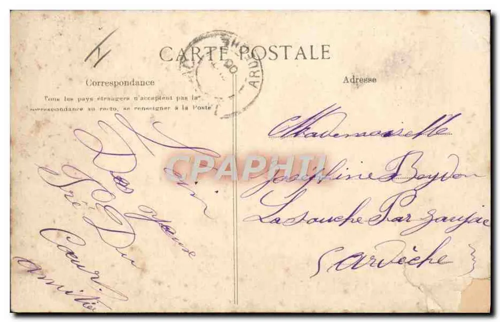 Femmes et enfant près d'un étang — scène bucolique — éditeur E.L.D. (imprimé en haut à gauche) - Verso