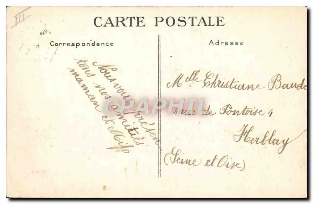 Dampfschiff "Ile-de-France" — maritime Illustration — G. F. Le Havre - Rückseite