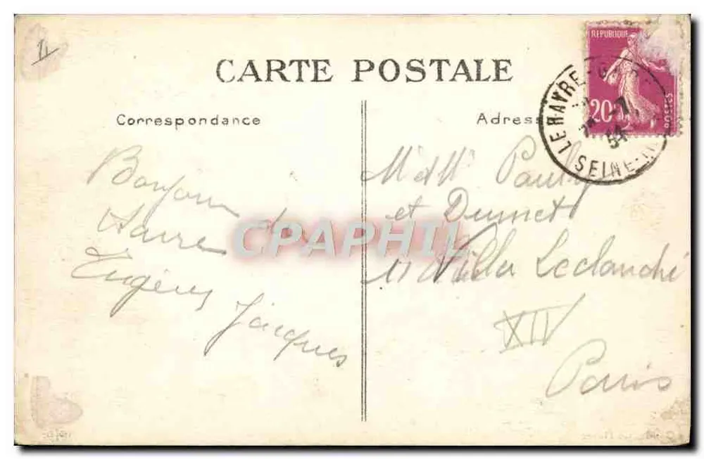Le Havre — Dampfschiff "Ile-de-France" — C. M., Le Havre - Rückseite