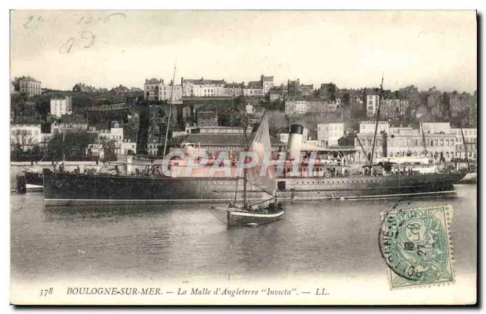 Boulogne-sur-Mer — Die 'Invicta' Dampfschiff — LL. — Nr. 378 - Vorderseite