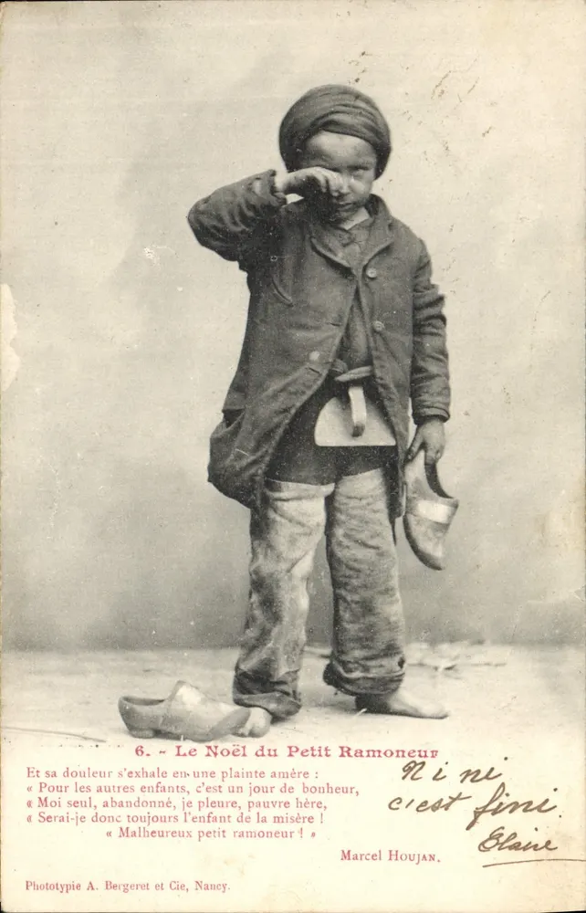 Weihnachten des kleinen Schornsteinfegers — Serie 6 — Phototypie A. Bergeret et Cie, Nancy - Vorderseite
