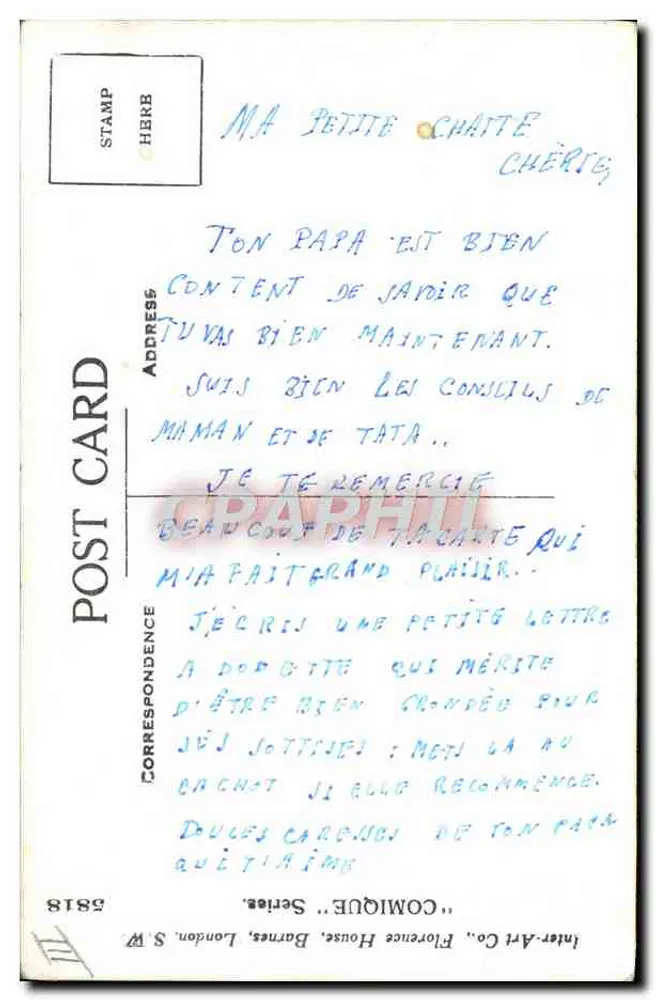 Beschäftigte Kleine — Comique Co. — Serie 5818 - Rückseite
