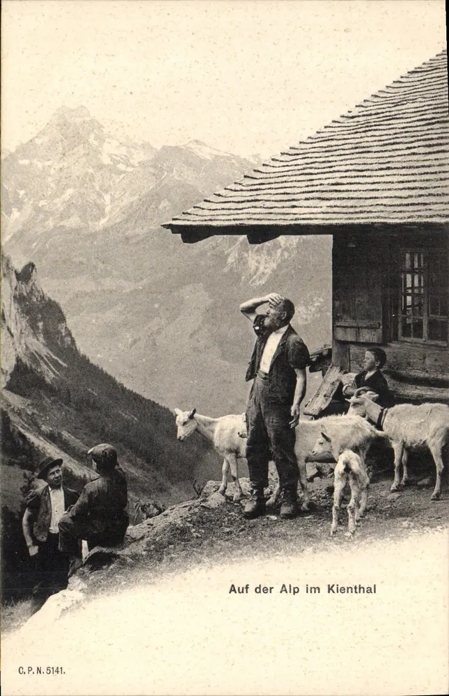 अल्प के किएंथल के दृश्य — पीछे की ओर पहाड़ — C.P.N. 5141 - आगे