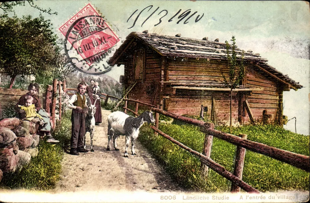 Eingang zum Dorf — Lausanne — Phototype Co. Rauchhäsi, n°8006 - Vorderseite