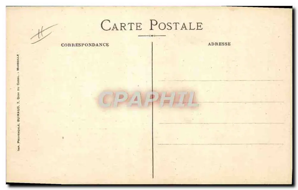 Französische Soldaten in Aktion — Kriegskarikatur — Verleger Guiffaud, Marseille - Rückseite