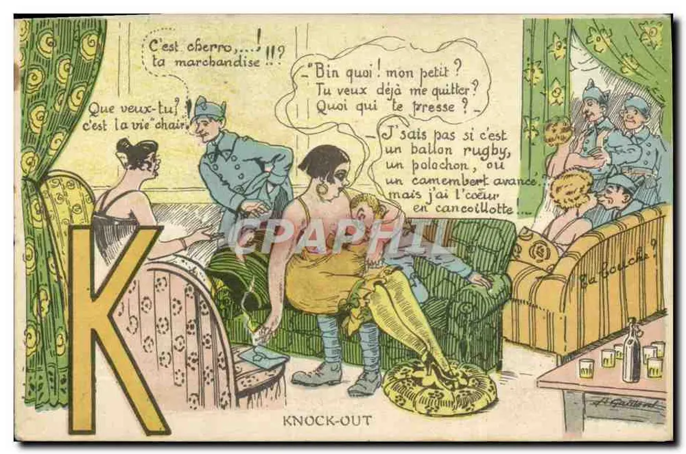 Humorvolle Szene mit Soldaten — Verlag H. Guillot, Serie K - Vorderseite