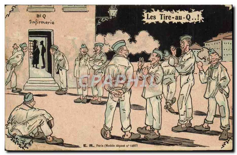 Les Tire-au-Q..! — Sanitätsstation — E. R., Paris (Modellnummer 14877 angemeldet) - Vorderseite