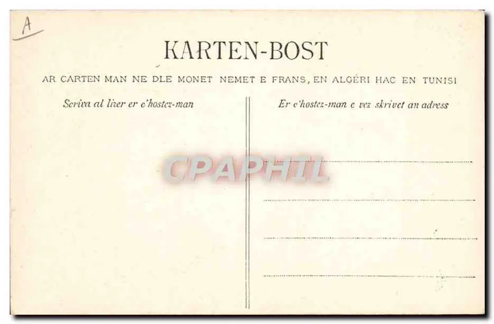 Pescadora de Carantec — Estudo dos chapéus da Bretanha — Coleção VILLIAMS, Quimper - Verso