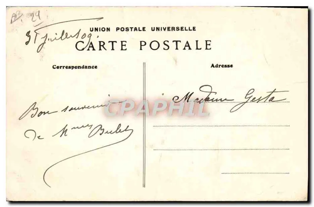Plougasnél — Défilé des Mariés après la Cérémonie Religieuse — Éditeur : Les Mariages de Plougasnél, n° 307 - Verso
