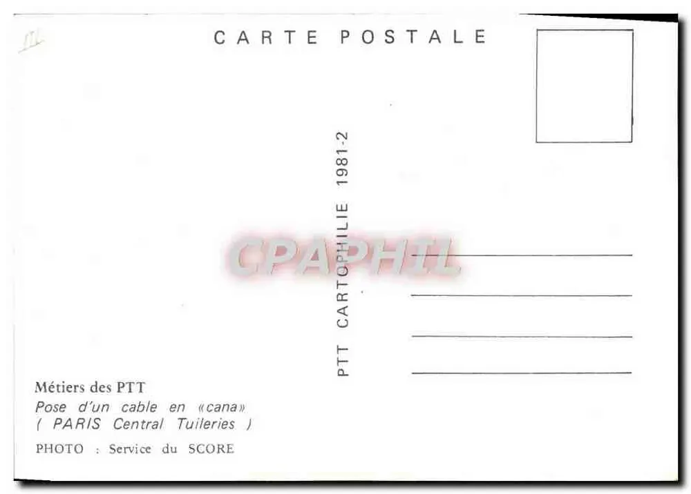 Die Linien — Aufstellung des Portalwagens — Dienst des SCORE, Paris - Rückseite