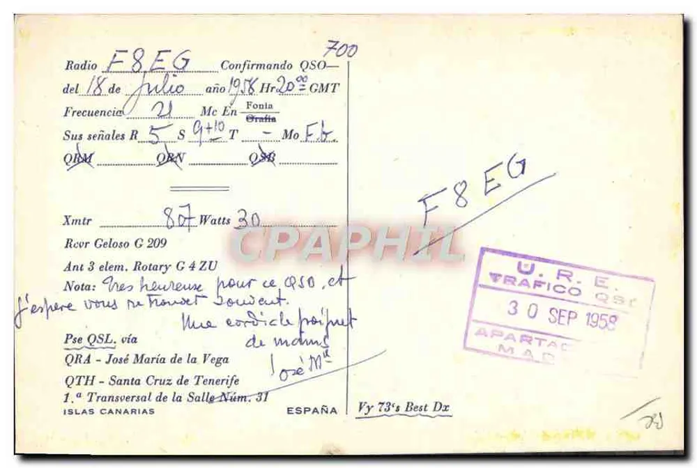 Ilhas Canárias — Editor EA 8 CM — EA 8 CM - Verso
