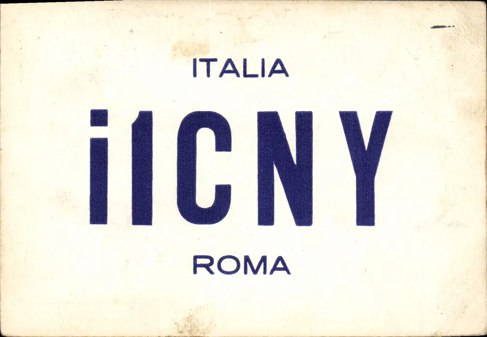 Plaque d'identification italienne — plaque de voiture 'i1ICCNY' — éditeur STAMPE - Vorderseite
